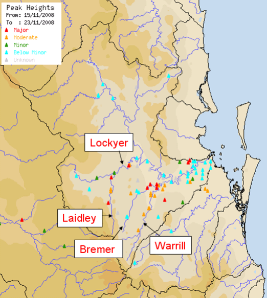 Queensland flood areas